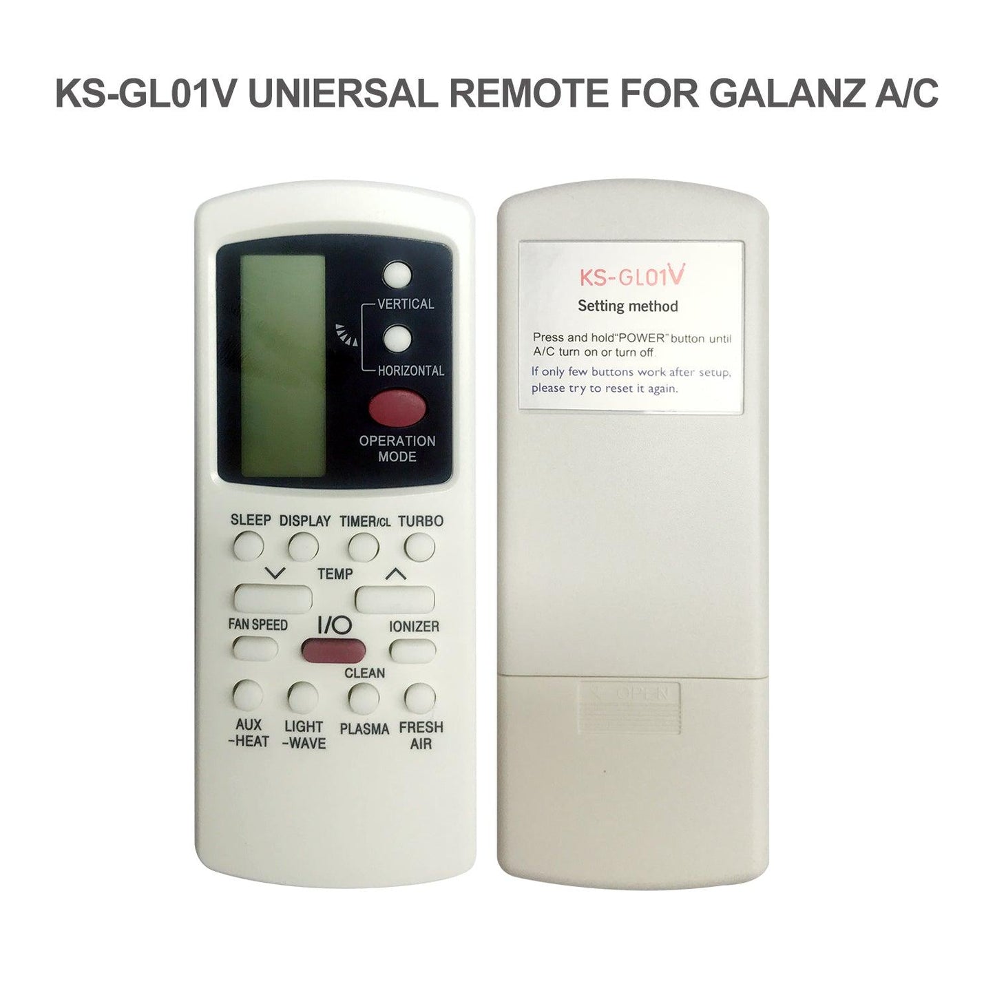 KS-GL01V Universal Remote Control Compatible With Galanze Air Conditioner AC Remote Control with Same Functions as Original