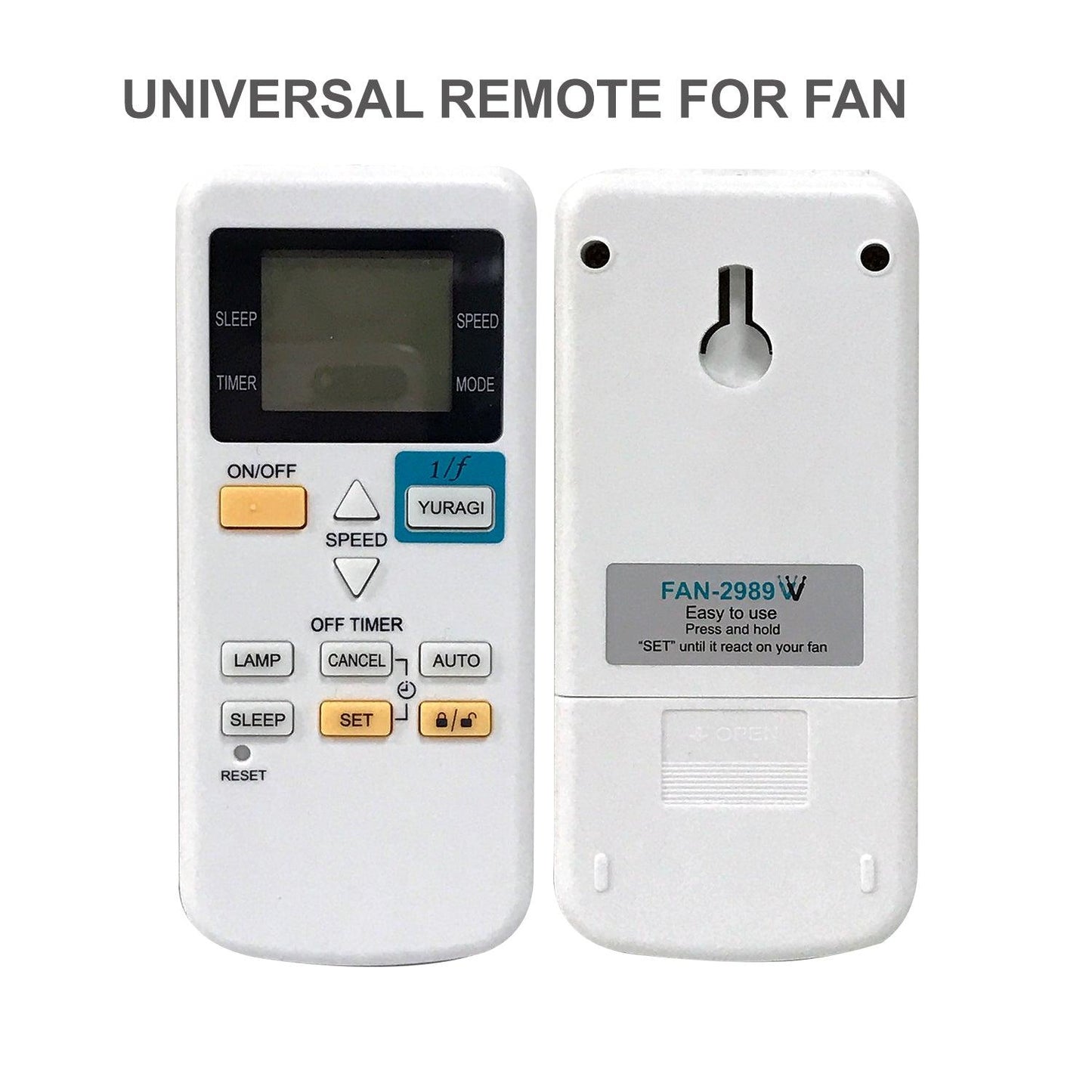 FAN-2989W Ceiling Fan Universal Remote Control