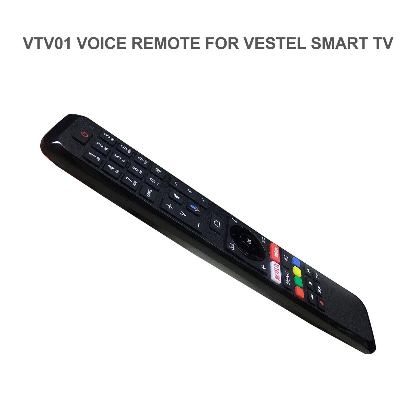 VTV01 Replace RC43161 Remote Control for VESTEL Smart LED LCD TV with Netflix Voice Function