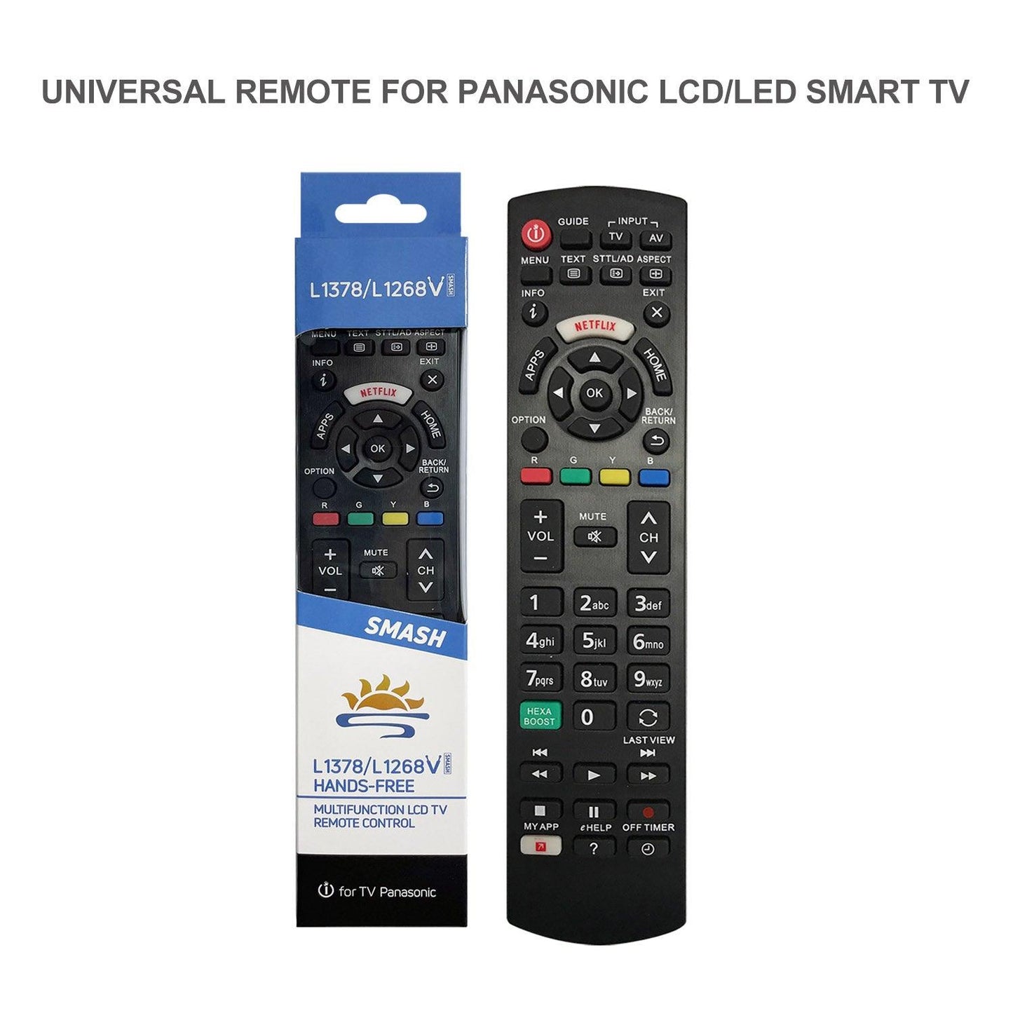 L1378V/L1268V Universal TV Remote Control For Panasonic TVs