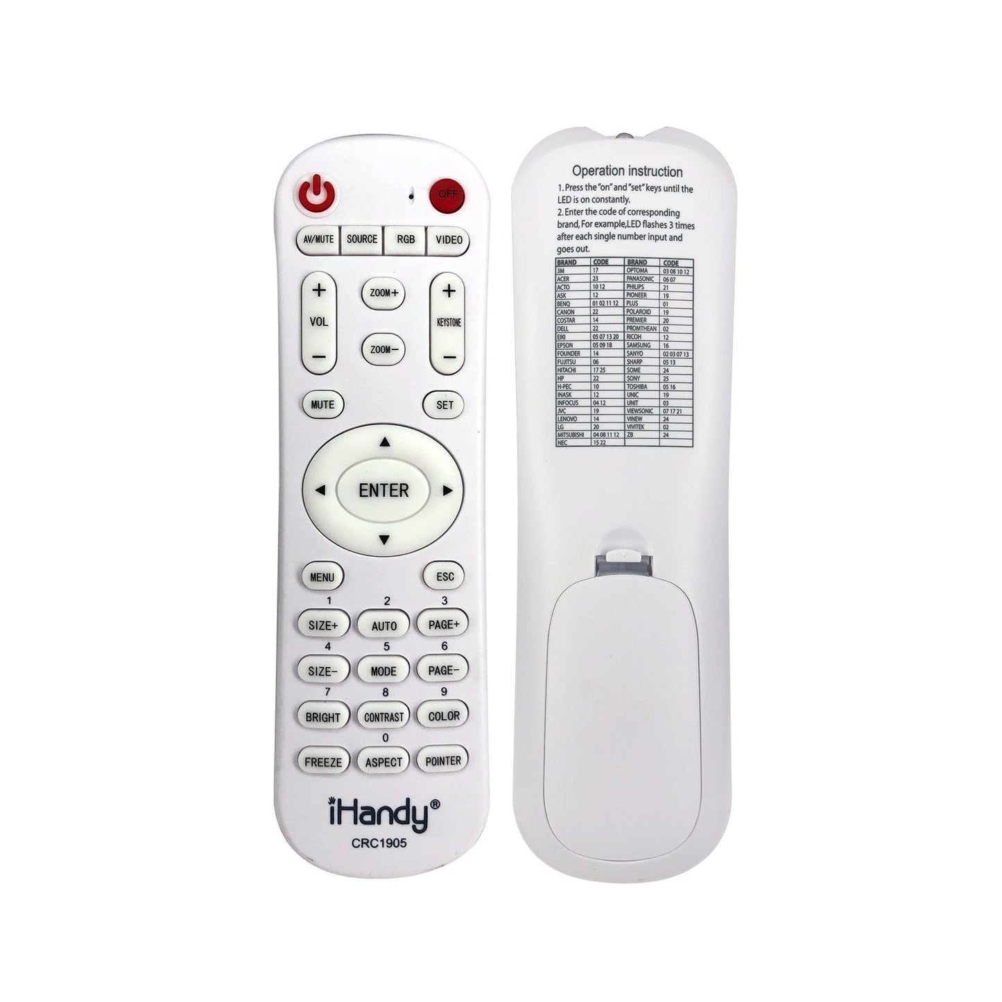 CRC1905 iHandy Projector Universal Remote Control for Fujitsu Epson Lenovo Founder Philips HP Projector
