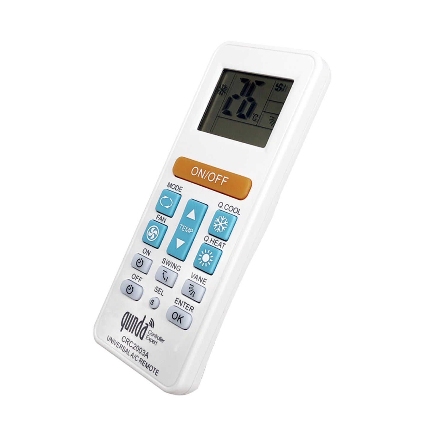 CRC2003A Qunda Universal Air Conditioner AC Remote Control For Mitsubishi, Toshiba, Hitachi, Fujitsu, Daewoo, LG, Sharp, Samsung, Electrolux, Sanyo