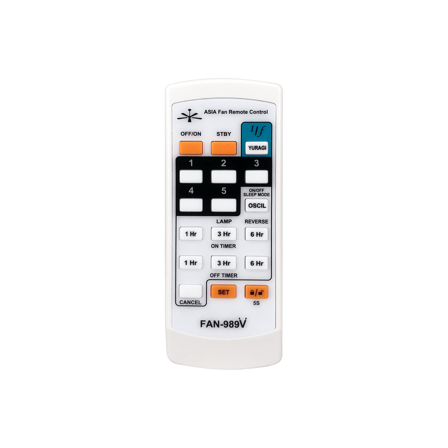 FAN-989V Ceiling Fan Universal Remote Control, For Midea, Panasonic, Elmark KDK and More