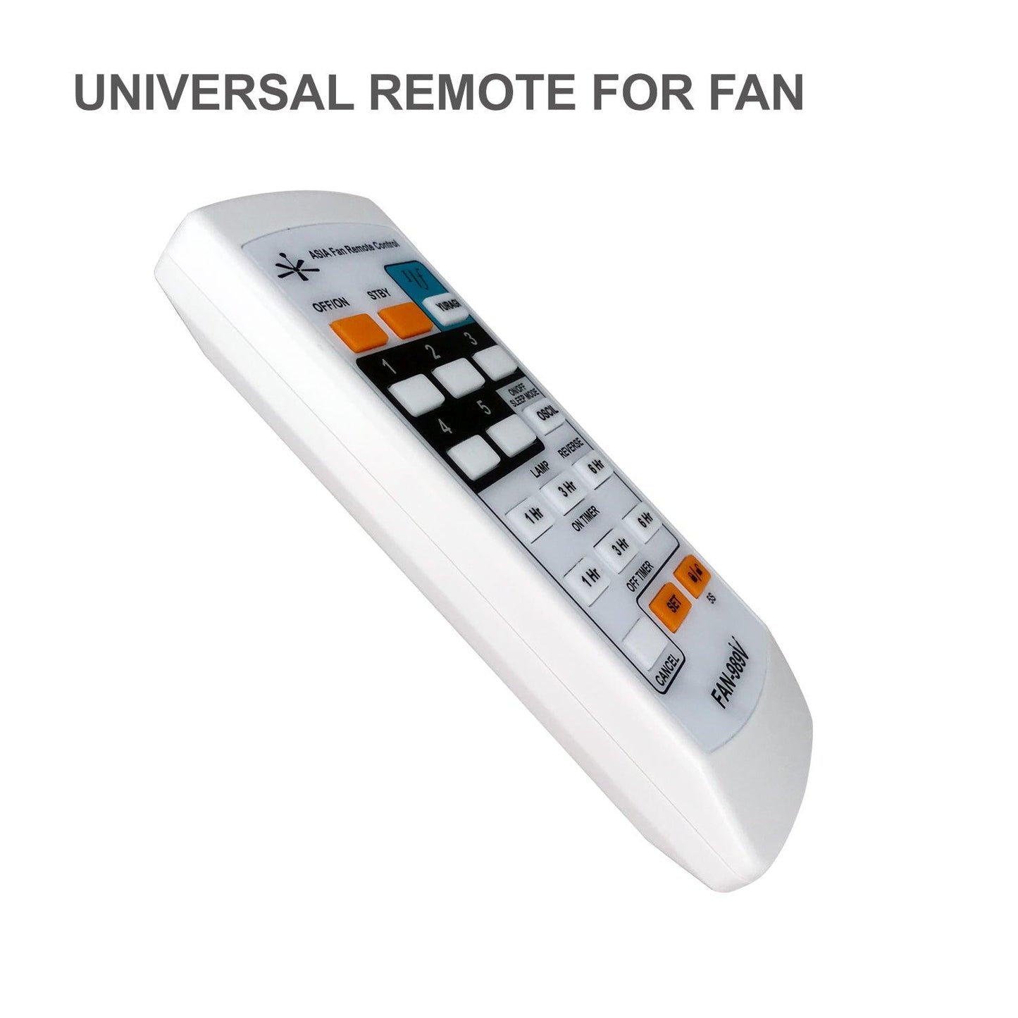 FAN-989V Ceiling Fan Universal Remote Control, For Midea, Panasonic, Elmark KDK and More