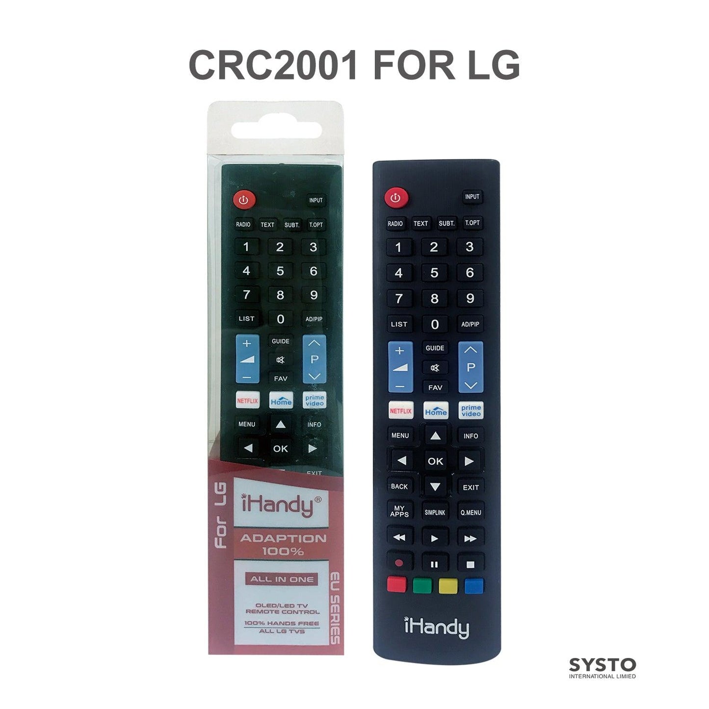 CRC2001 iHandy Universal TV Remote Control For LG LCD LED HDTV 3D TV
