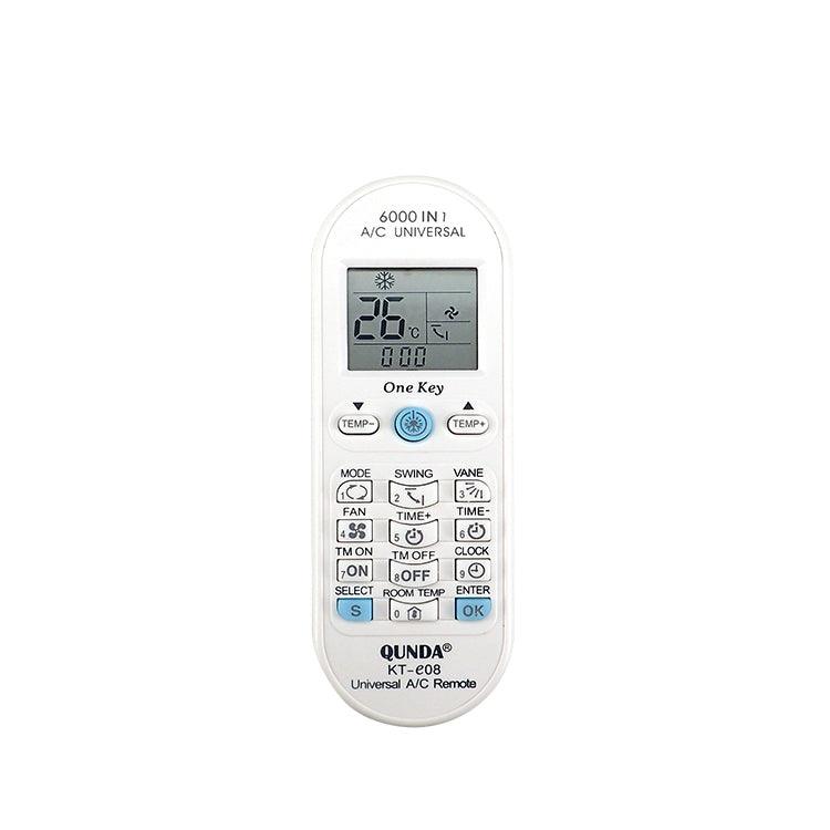 KT-E08(E) Universal Air Conditioner AC Remote Control For LG Mitsubishi Toshiba Hitachi Fujitsu Daewoo Sharp Samsung Electrolux Sanyo Aux York Gree, 6000 In 1