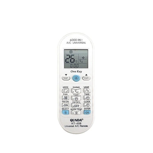 KT-E08(E) Universal Air Conditioner AC Remote Control For LG Mitsubishi Toshiba Hitachi Fujitsu Daewoo Sharp Samsung Electrolux Sanyo Aux York Gree, 6000 In 1