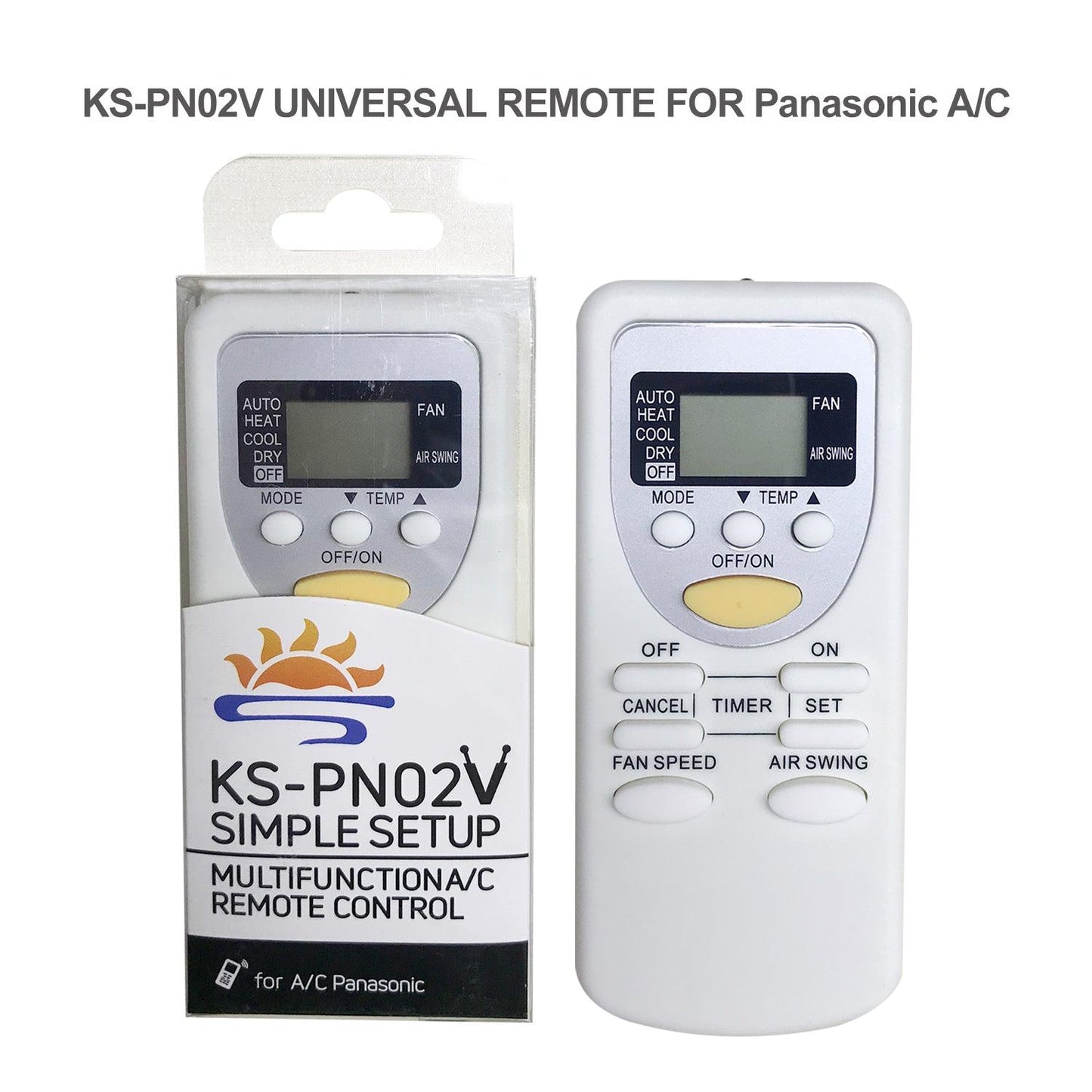 KS-PN02V Universal Remote Control Compatible With Panasonic Air Conditioner, AC Remote Control with Same Functions as Original
