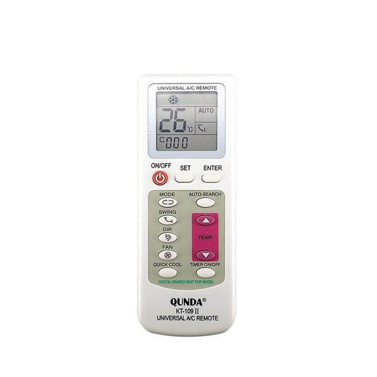 KT-109II Qunda Universal AC Remote Control For LG, Mitsubishi, Toshiba, Hitachi, Fujitsu, Daewoo, Sharp, Samsung, Electrolux, Sanyo, Aux, Gree, Haier