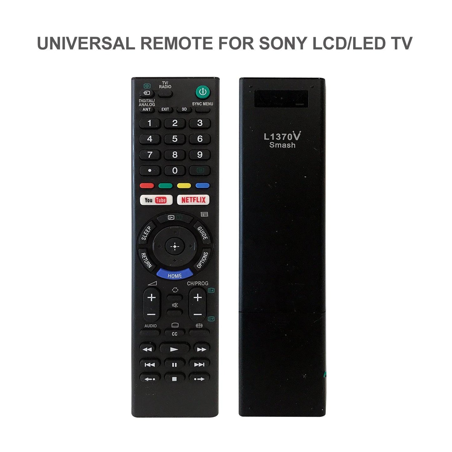 L1370V Universal TV Remote Control Work with Sony LCD LED HDTV 3D TVs