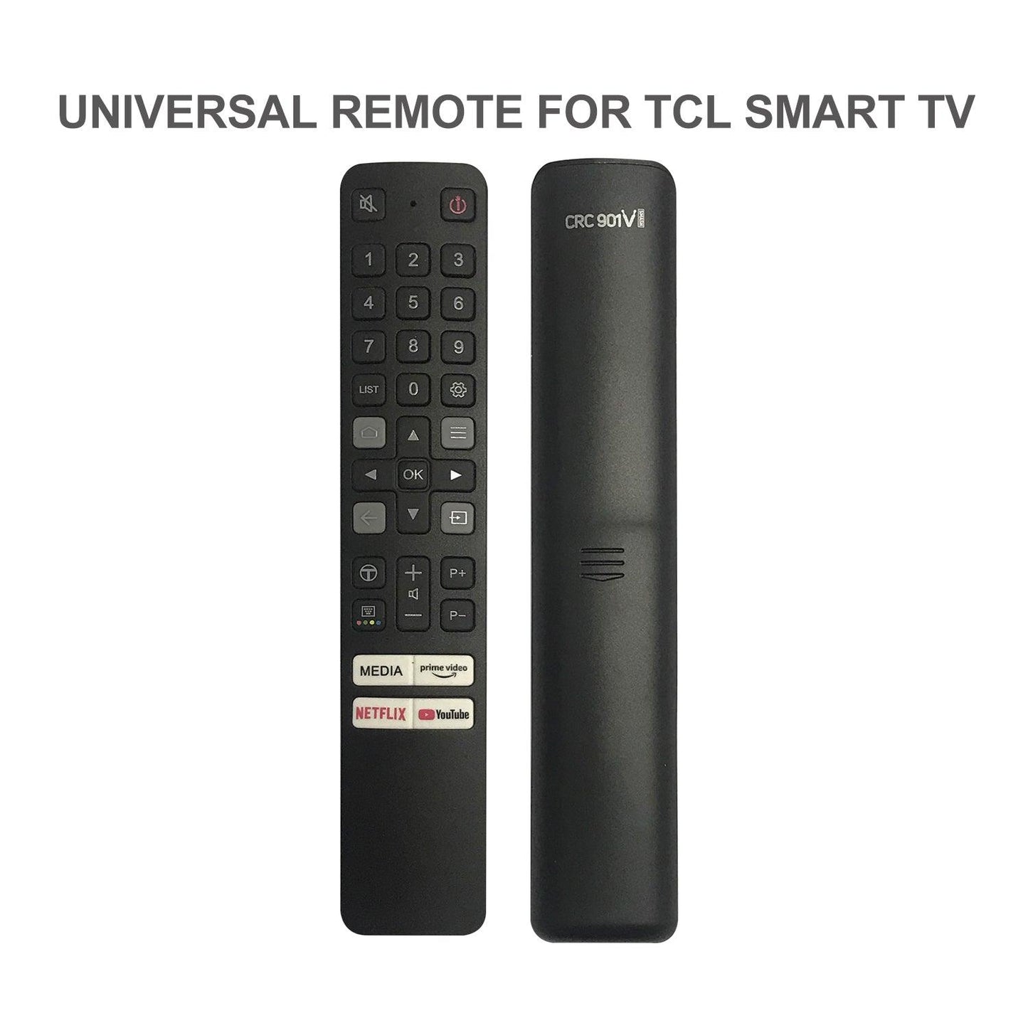 CRC901V Universal Remote Control For TCL TV, RC/RM/TA/LE/CT Series, RC2000 RC3000 RC3100 and More