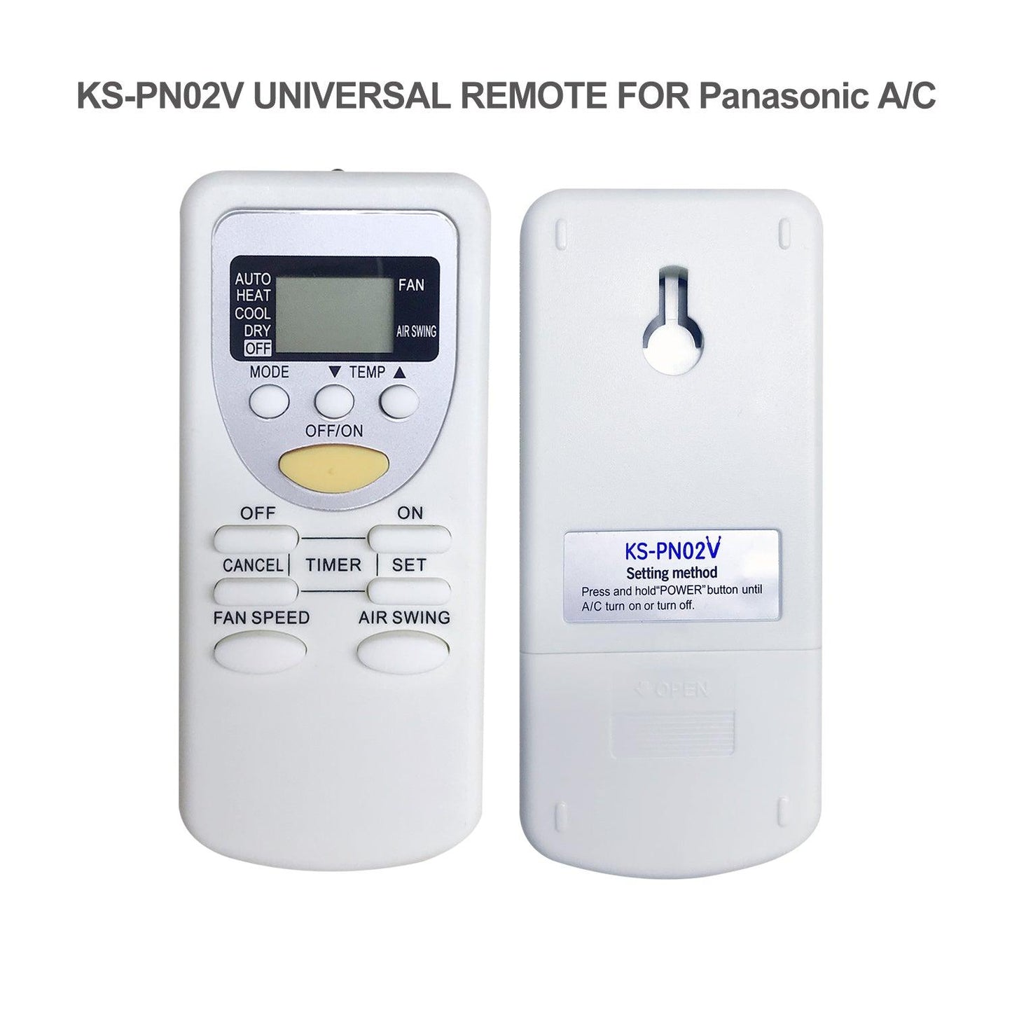 KS-PN02V Universal Remote Control Compatible With Panasonic Air Conditioner, AC Remote Control with Same Functions as Original
