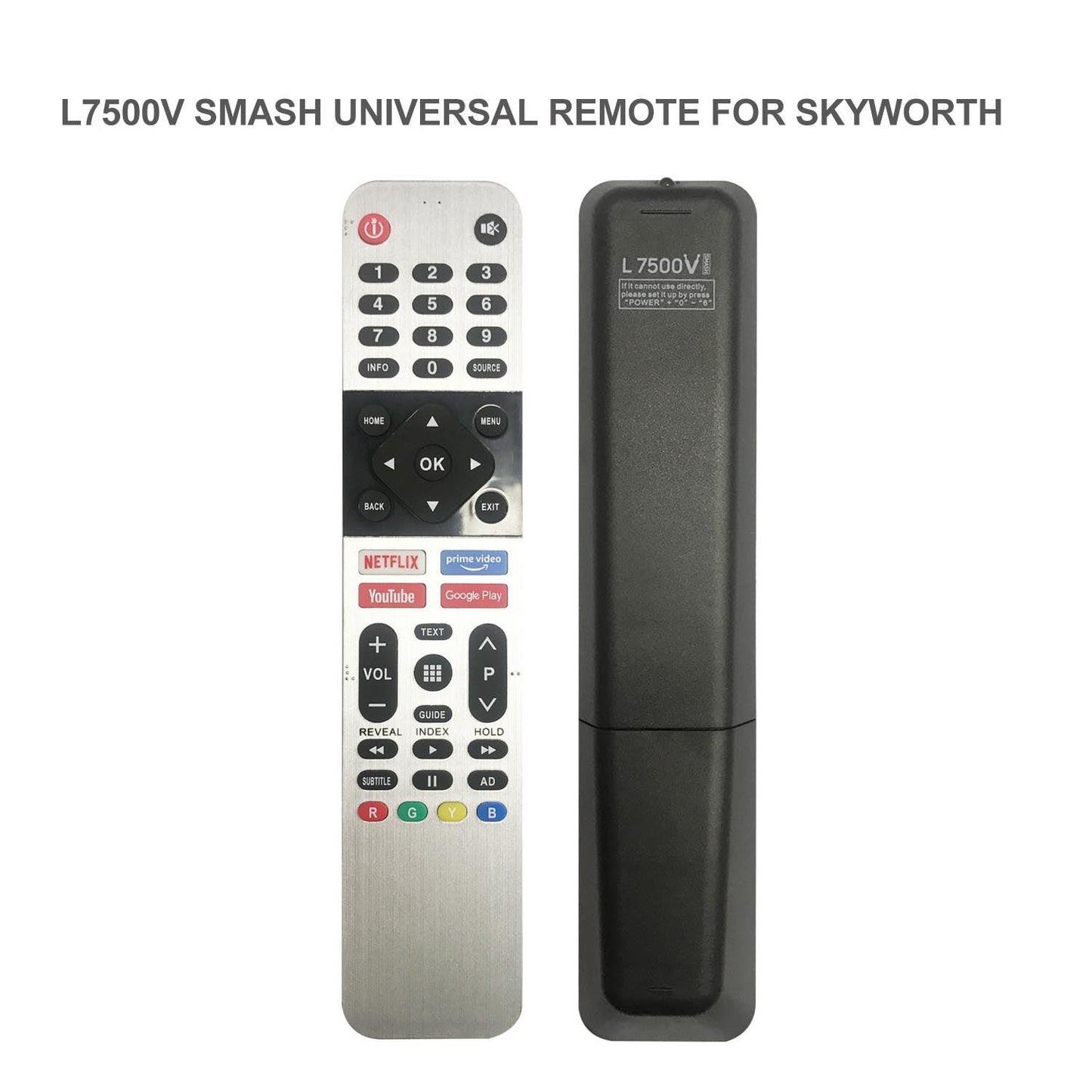 L7500V Universal TV Remote Control For Skyworth LCD LED HDTV 3D TVs, Works With Multiple Models