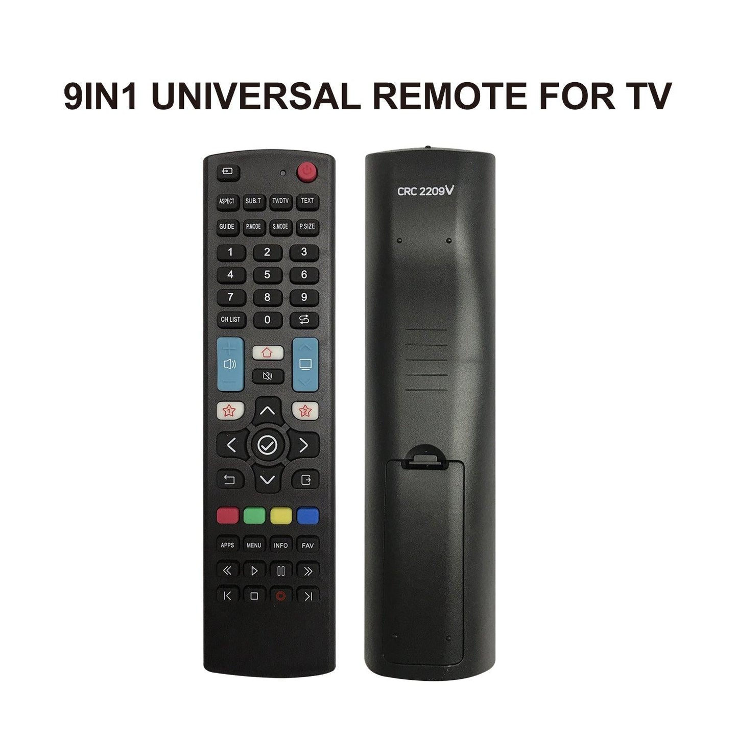 CRC2209V Universal TV Remote Control For LG, Samsung, Sony, Philips, Panasonic, Sharp, Toshiba, Hisense and Grundig