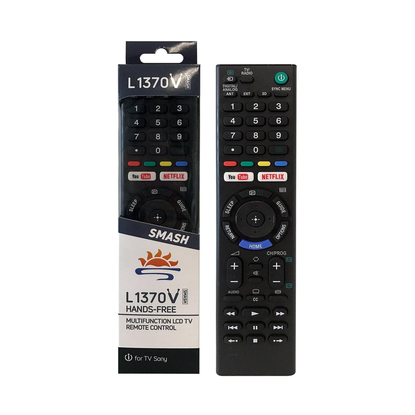 L1370V Universal TV Remote Control Work with Sony LCD LED HDTV 3D TVs