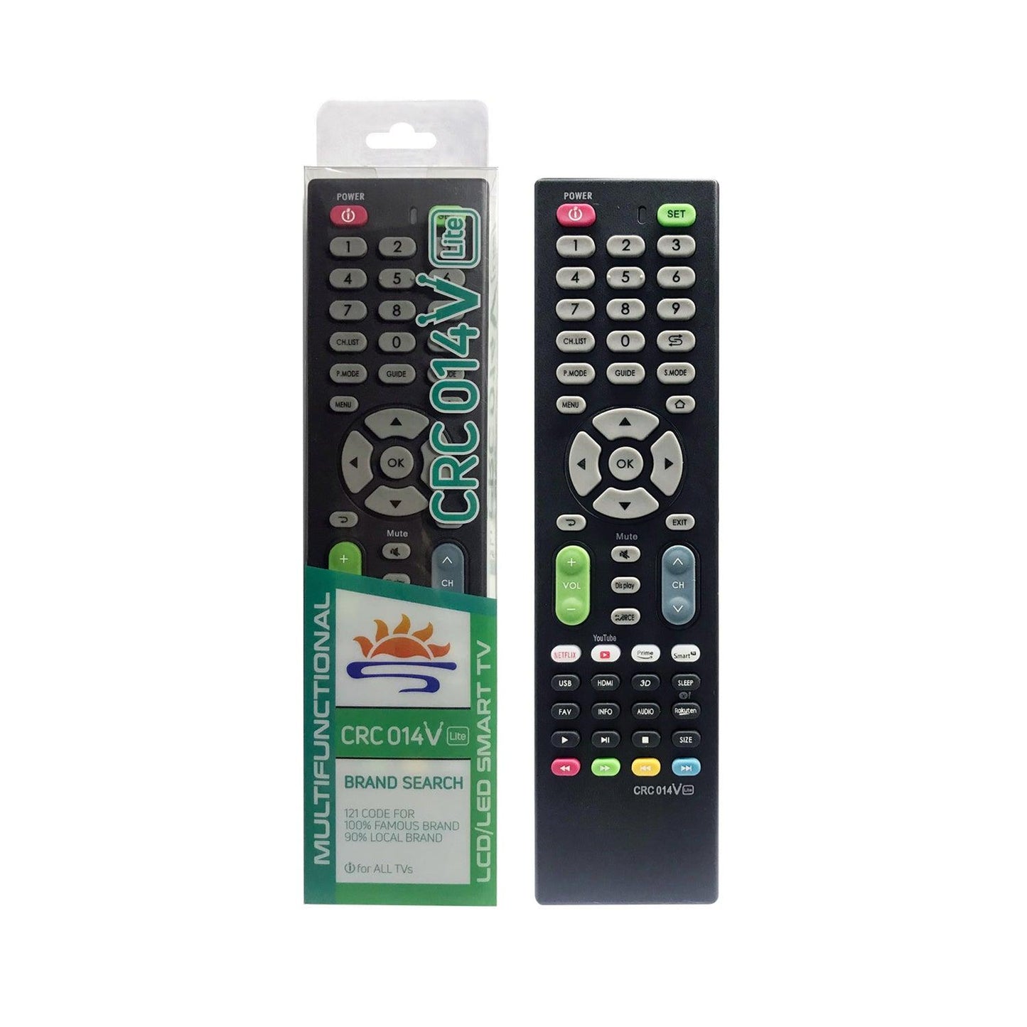 CRC014V Lite Universal TV Remote Control for LG, Samsung, Sony, Hisense, Panasonic, Philips, Sharp, Sanyo, Toshiba, Hitachi, TCL