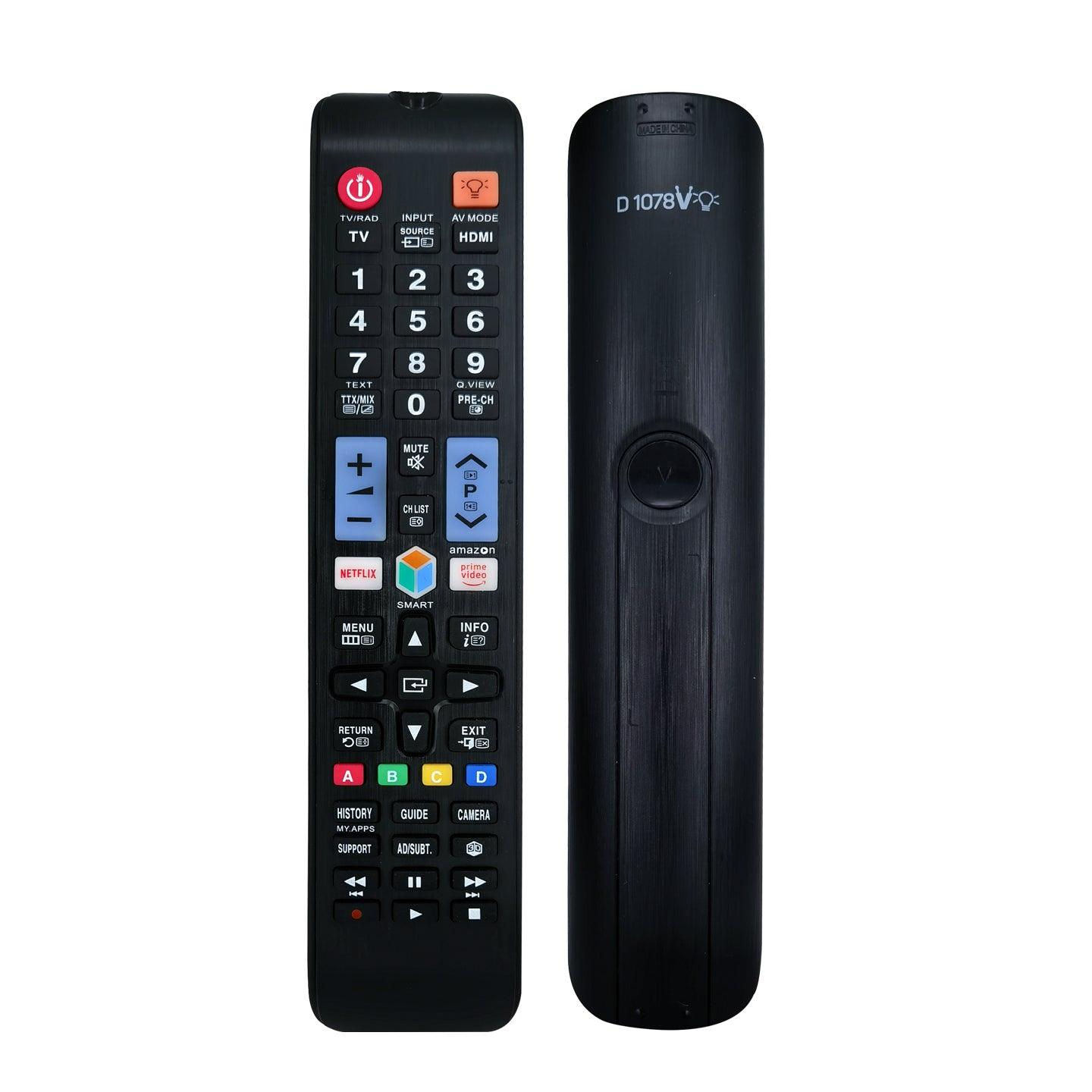 D1078V Universal TV Remote Control Work with Samsung LCD LED HDTV 3D TVs
