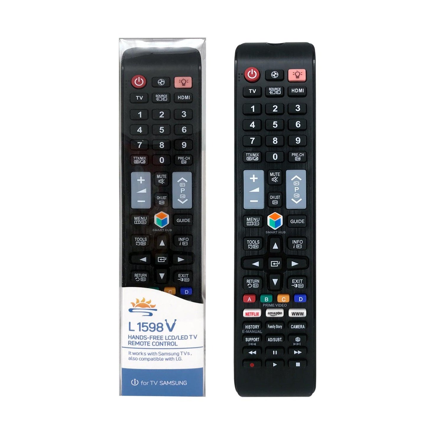 L1598V Universal Infrared TV Remote Control For Samsung LCD LED HDTV 3D TV, BN59 and AA59 Series