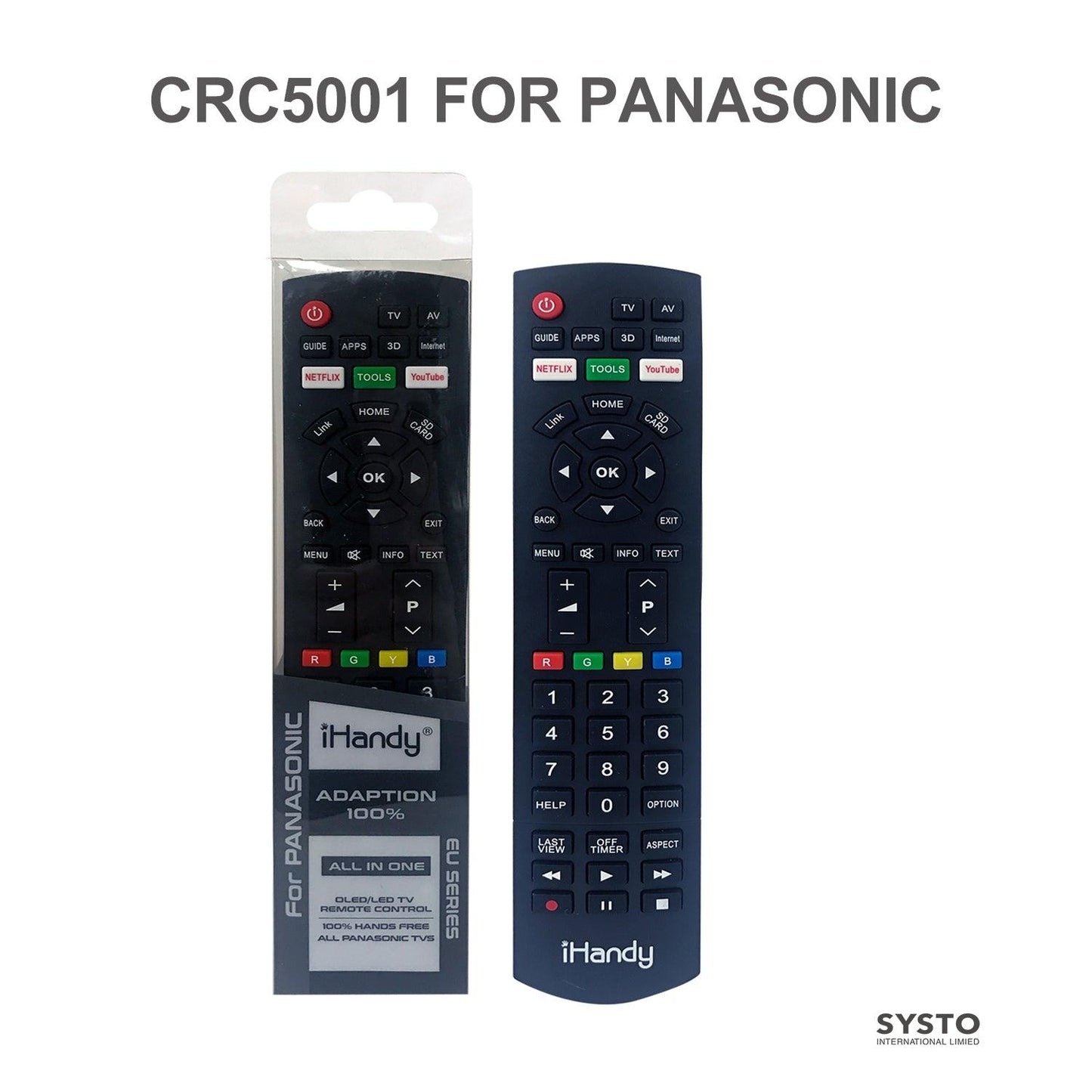 CRC5001 Universal TV Remote Control Work with Panasonic LCD LED HDTV 3D TVs