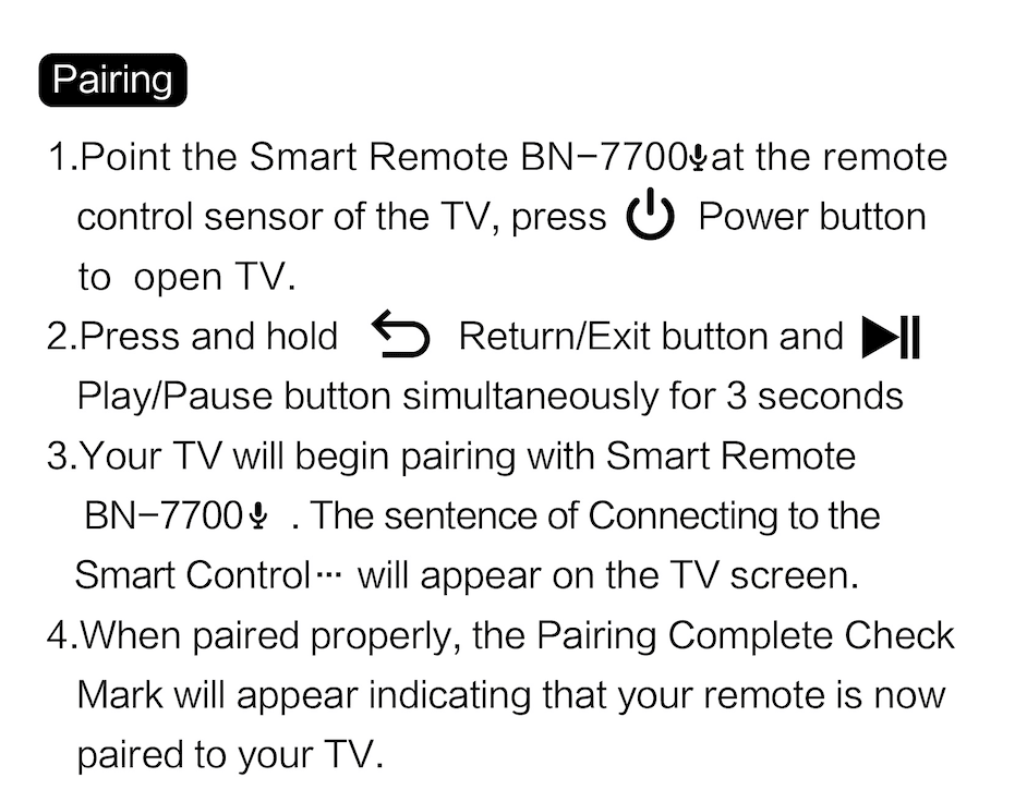 BN-7700 Voice Remote Control For Samsung TV 6990/7300/7700/8800/8900/9800 Series, UE Series, BN59-01259B